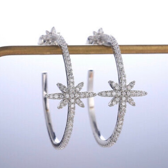 NWT STERLING SILVER HOOP Earrings - Picture 7 of 7